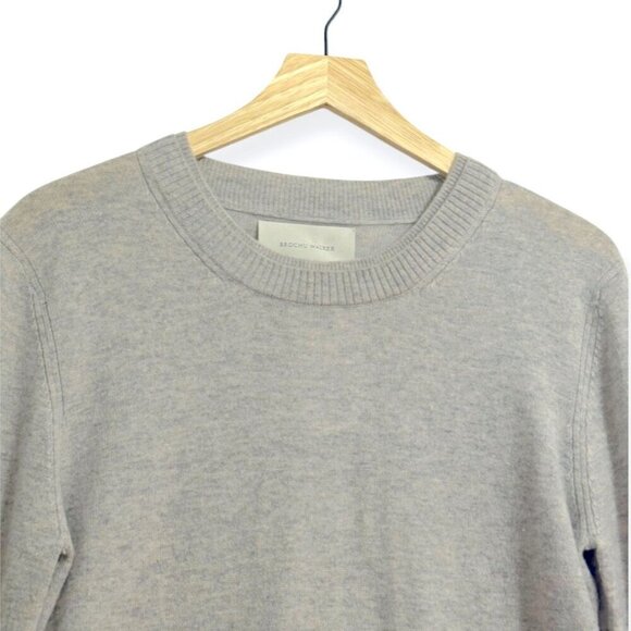 BROCHU WALKER The Ebella Layered Crew Sweater  Size M, Gray/White - Picture 11 of 13